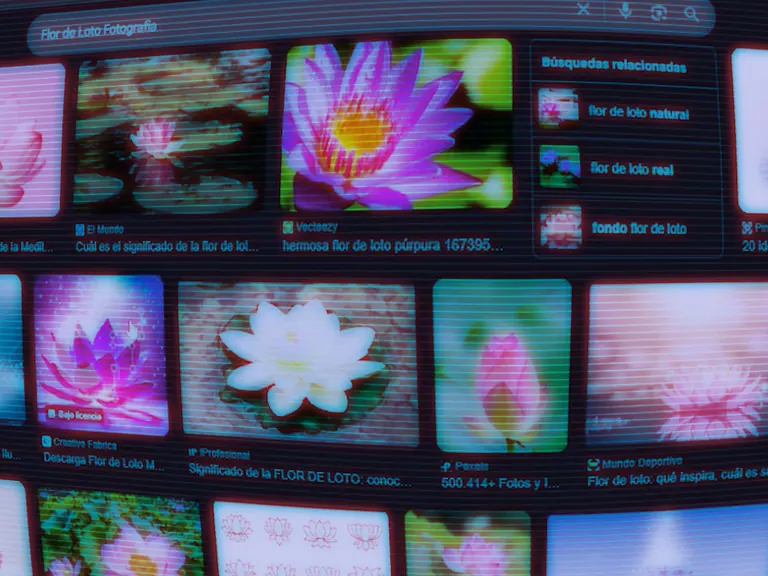 Galería de flores en una pantalla