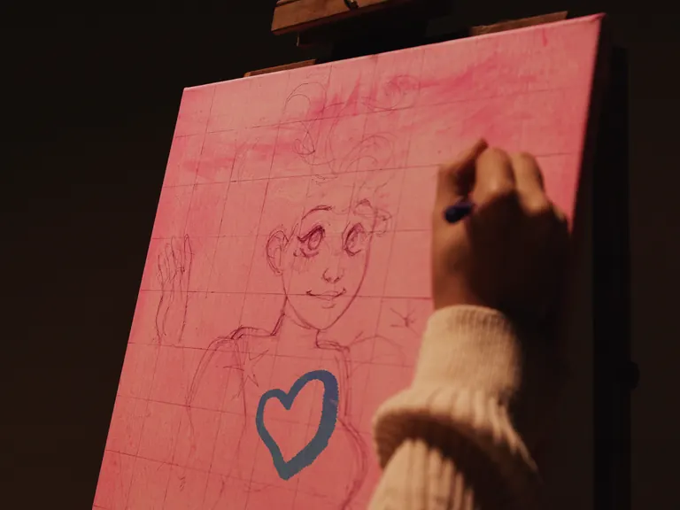 Dibujo con un corazón